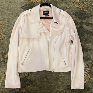 Womens motorcycle style jacket in tan. Size L